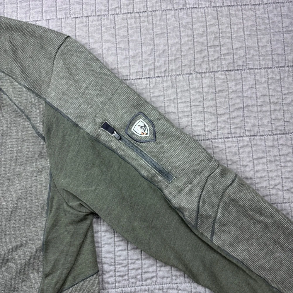 Kuhl Aktivator Zip Fleece Jacket Mens Medium Olive Green Outdoors Performance